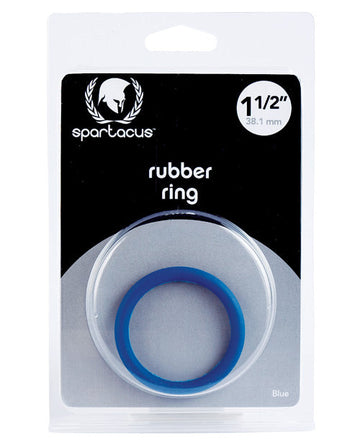 Spartacus 1.5&quot; Rubber Cock Ring - Blue