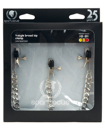 Spartacus Y-Style Broad Tip Nipple Clamps &amp; Clit Clamp
