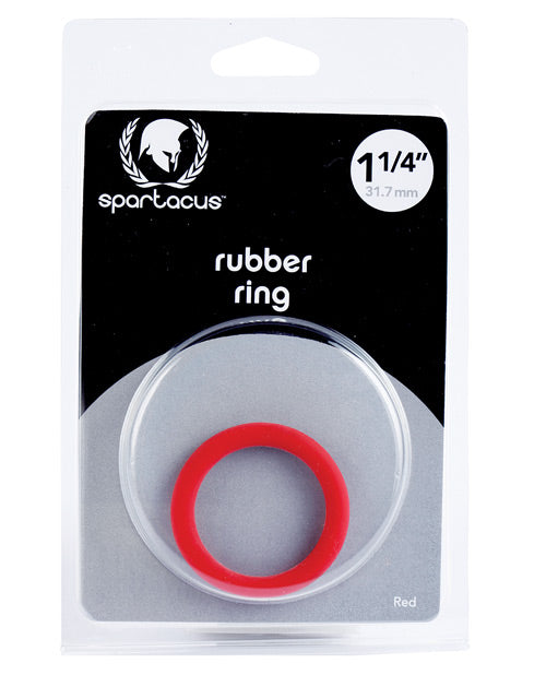 Spartacus 1.25&quot; Rubber Cock Ring - Red