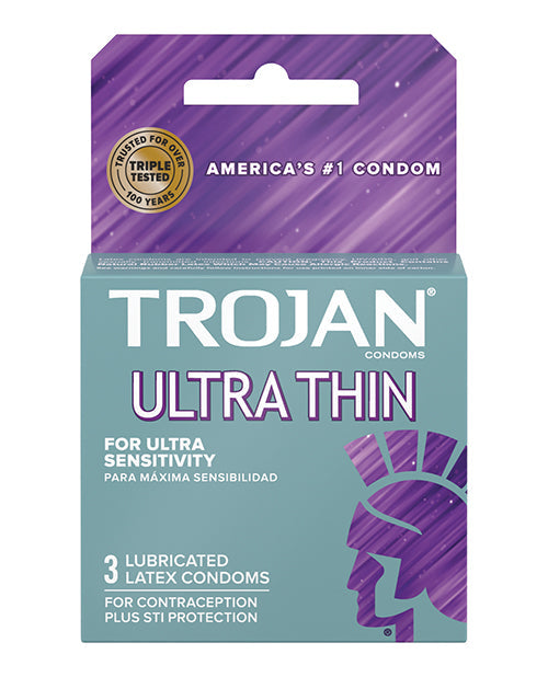 Trojan Ultra Thin Lubricated Condoms - Box of 3