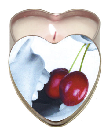 Earthly Body Suntouched Hemp Edible Candle - 4.7 oz Heart Tin Cherry